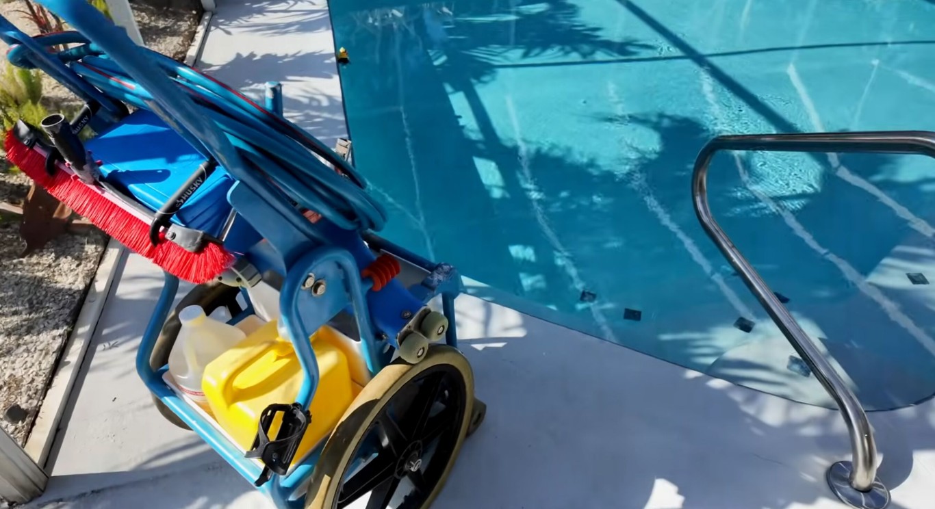 Professional pool cleaning equipment for deep pool cleaning service in Costa Mesa, CA